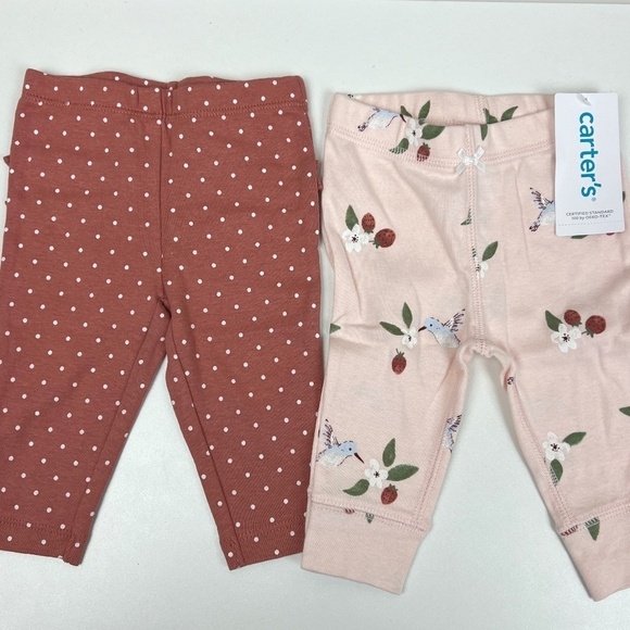 Bundle of 2 Sets (4 Total)  NWT Carter's Leggings Sz 3M - Picture 1 of 4